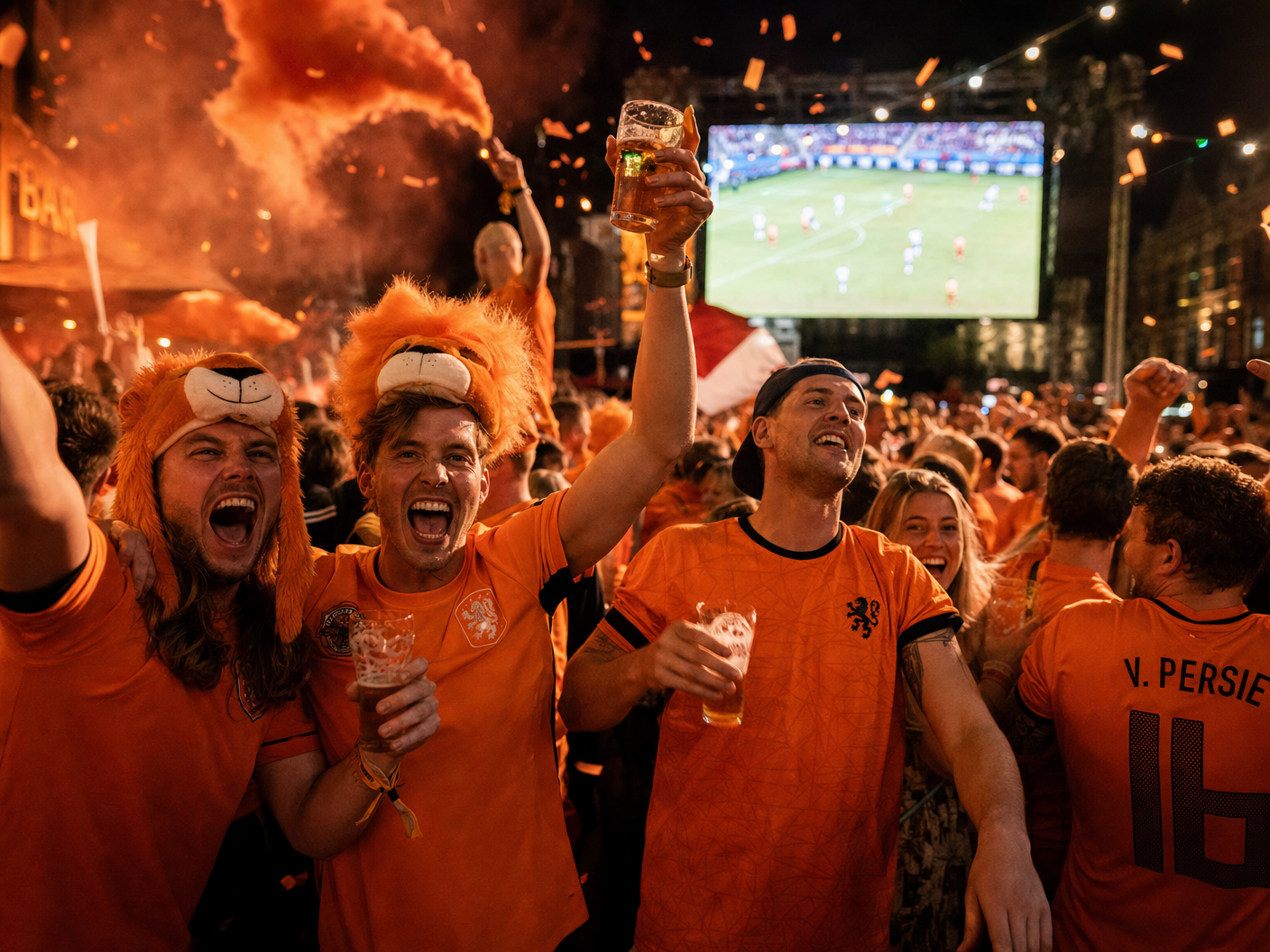 Oranje fans vieren